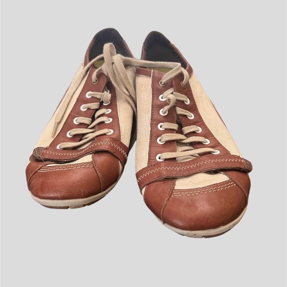 Merrell Piroutte brown leather canvas sneakers size 8.5